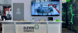 Messestand Eleven Dynamics mit Bildschirm